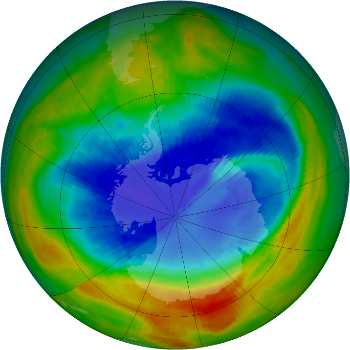 Antarctic ozone map for 02 September 2002